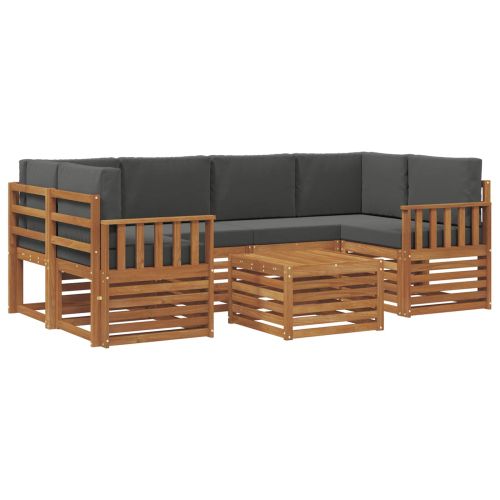 Комплекти дивани с възглавница 7 pcs Натурален и Антрацит