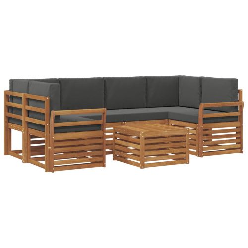 Комплекти дивани с възглавница 7 pcs Натурален и Антрацит