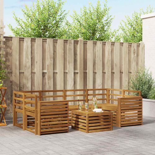 Комплекти дивани 7 pcs Естествен Солидно акациево дърво