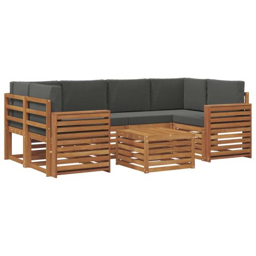 Комплекти дивани с възглавница 7 pcs Натурален и Антрацит