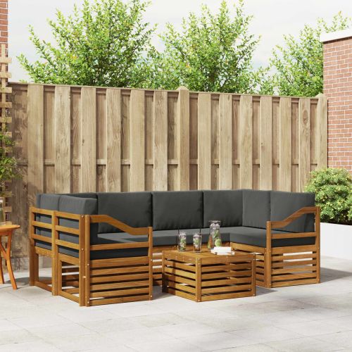 Комплекти дивани с възглавница 7 pcs Натурален и Антрацит