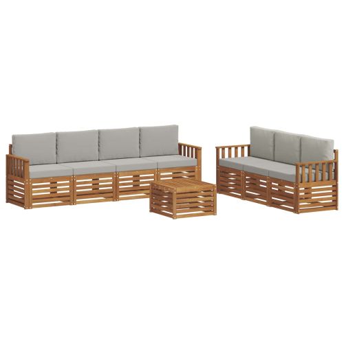 Комплекти дивани с възглавница 8 pcs Естествено и светло сиво