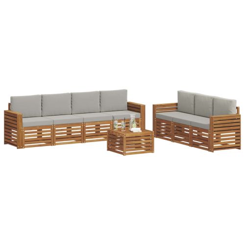 Комплекти дивани с възглавница 8 pcs Естествено и светло сиво