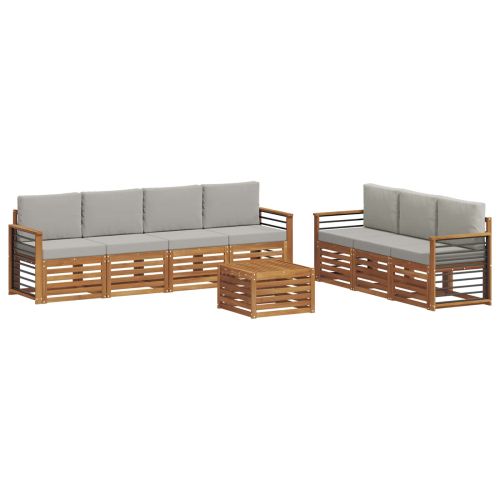 Комплекти дивани с възглавница 8 pcs Естествено и светло сиво