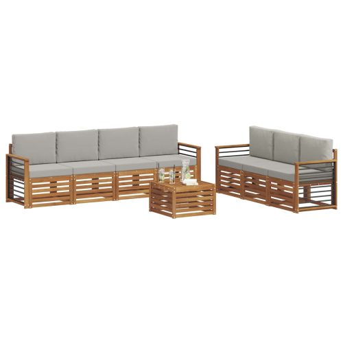 Комплекти дивани с възглавница 8 pcs Естествено и светло сиво