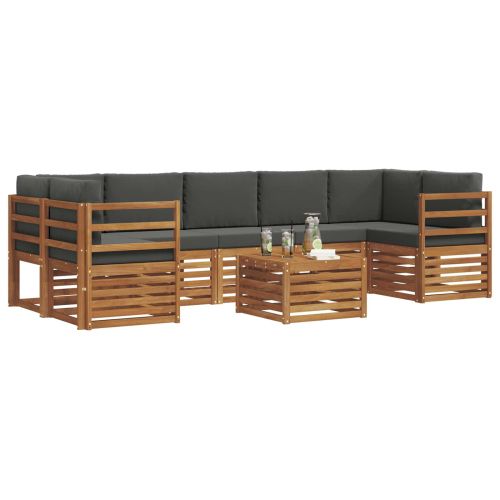 Комплекти дивани с възглавница 8 pcs Натурален и Антрацит