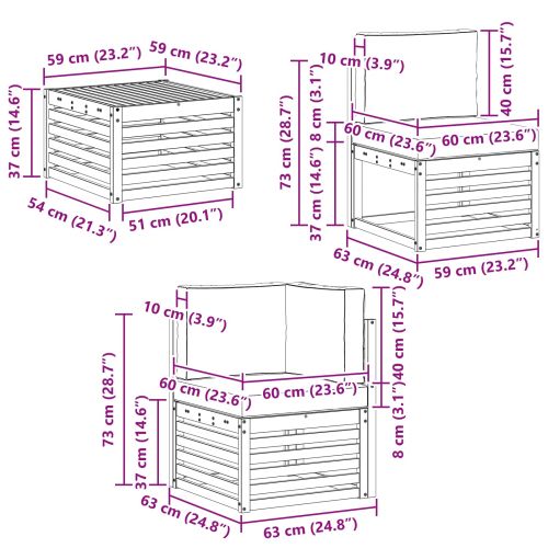 Комплекти дивани с възглавница 8 pcs Натурален и Антрацит