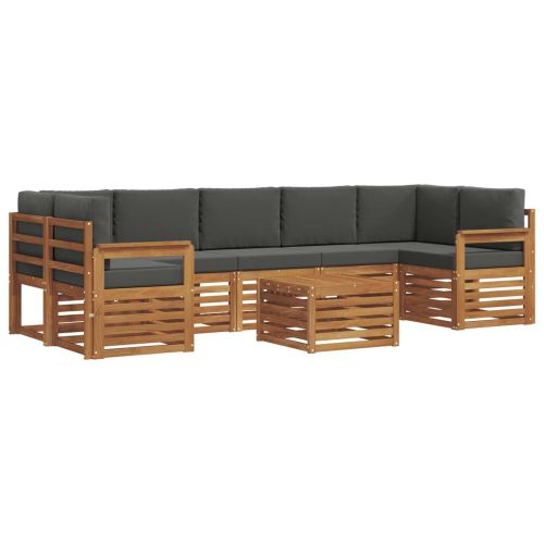 Комплекти дивани с възглавница 8 pcs Натурален и Антрацит