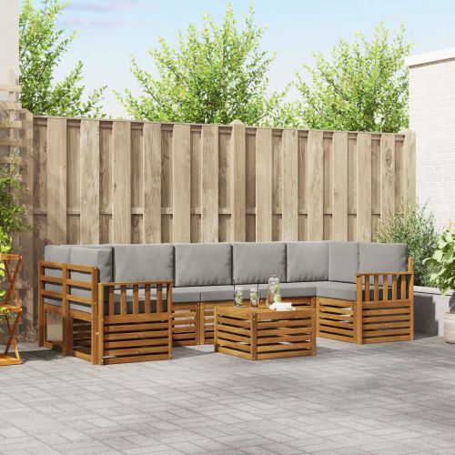 Комплекти дивани с възглавница 8 pcs Естествено и светло сиво