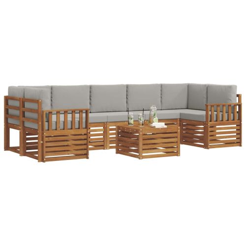 Комплекти дивани с възглавница 8 pcs Естествено и светло сиво