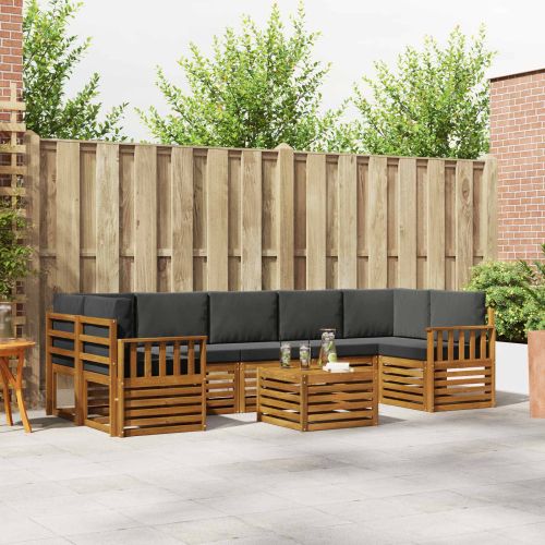 Комплекти дивани с възглавница 8 pcs Натурален и Антрацит