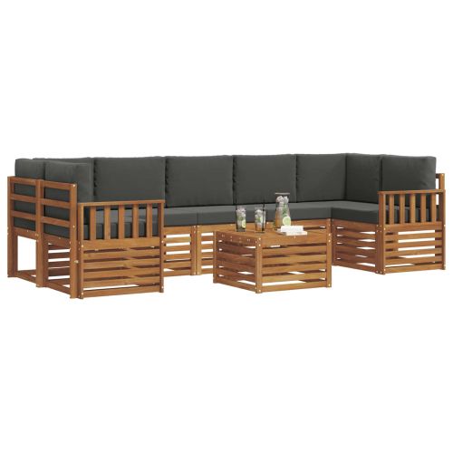 Комплекти дивани с възглавница 8 pcs Натурален и Антрацит