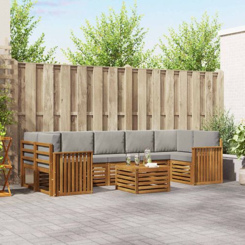 Комплекти дивани с възглавница 8 pcs Естествено и светло сиво