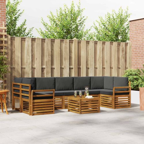 Комплекти дивани с възглавница 8 pcs Натурален и Антрацит