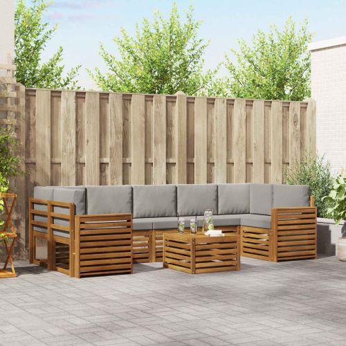 Комплекти дивани с възглавница 8 pcs Естествено и светло сиво