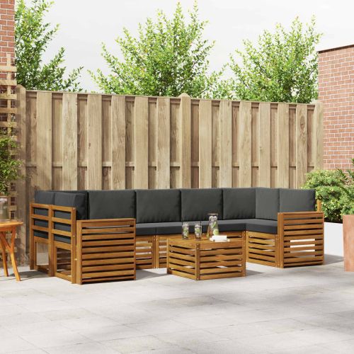 Комплекти дивани с възглавница 8 pcs Натурален и Антрацит