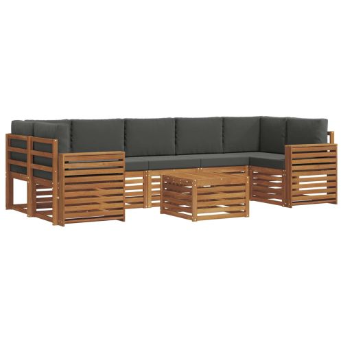 Комплекти дивани с възглавница 8 pcs Натурален и Антрацит