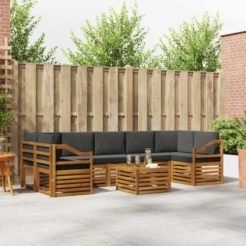 Комплекти дивани с възглавница 8 pcs Натурален и Антрацит