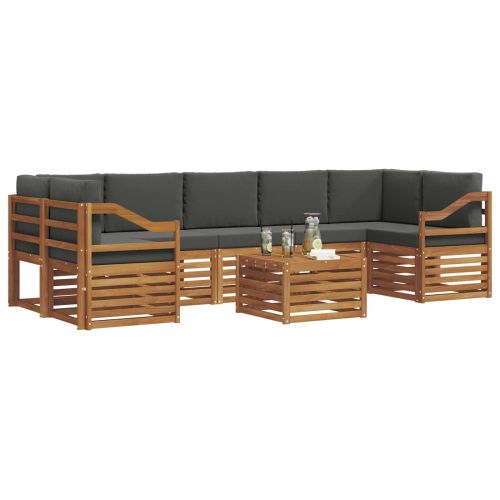 Комплекти дивани с възглавница 8 pcs Натурален и Антрацит