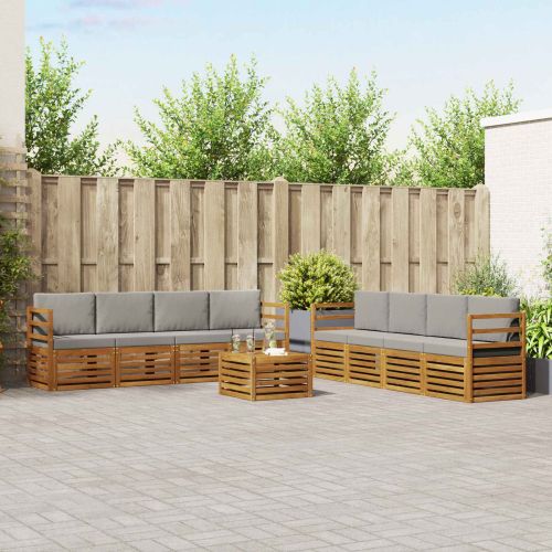 Комплекти дивани с възглавница 9 pcs Естествено и светло сиво