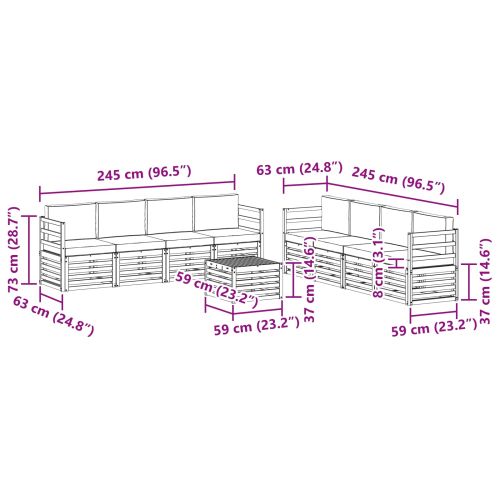 Комплекти дивани с възглавница 9 pcs Натурален и Антрацит