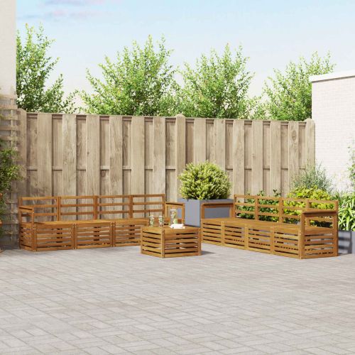 Комплекти дивани 9 pcs Естествен Солидно акациево дърво