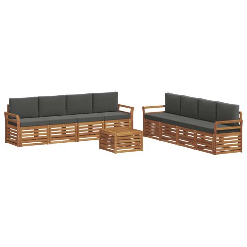 Комплекти дивани с възглавница 9 pcs Натурален и Антрацит