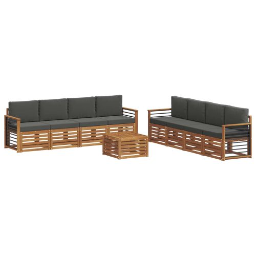 Комплекти дивани с възглавница 9 pcs Натурален и Антрацит