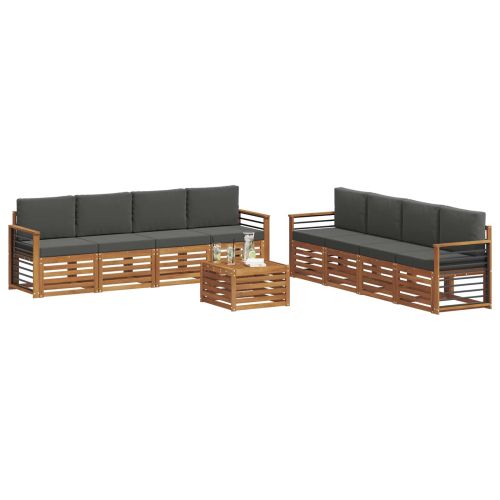 Комплекти дивани с възглавница 9 pcs Натурален и Антрацит