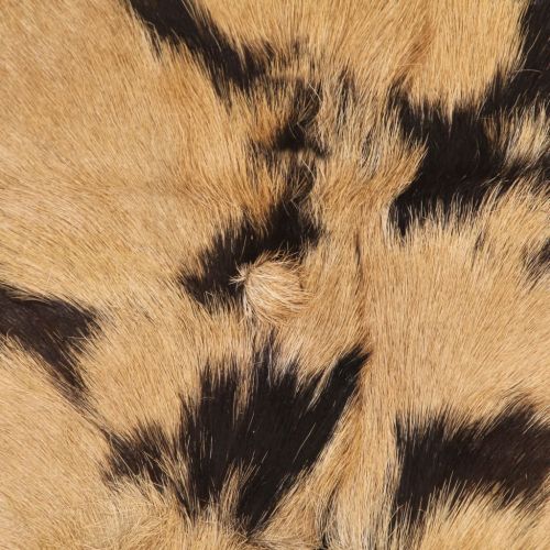 Бар табуретки 2 бр кафяви грубо мангово дърво и естествена кожа