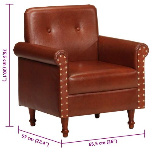 Фотьойл, кафяв, естествена кожа