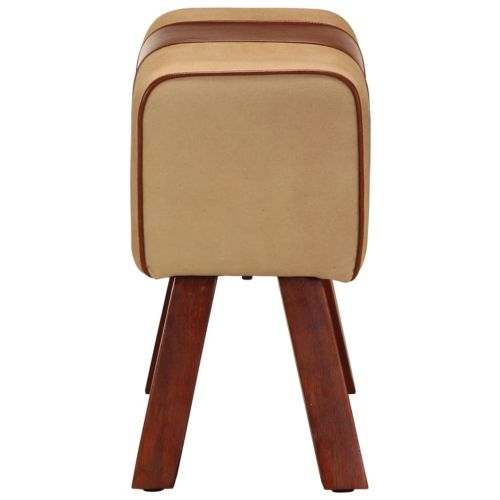 Пейка гимнастическа 58 см кафява естествена кожа и манго масив