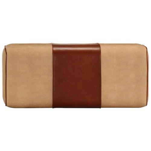 Пейка гимнастическа 58 см кафява естествена кожа и манго масив