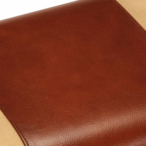 Пейка гимнастическа 58 см кафява естествена кожа и манго масив