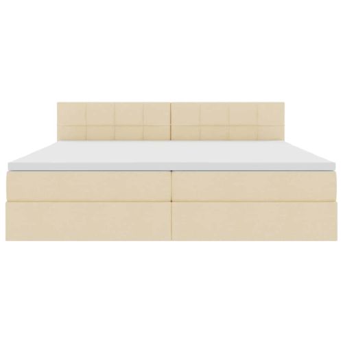 Легло с място за съхранение и матрак Кремав 200 x 200 cm