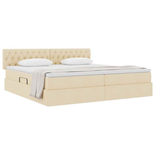 Легло с място за съхранение и матрак Кремав 200 x 200 cm