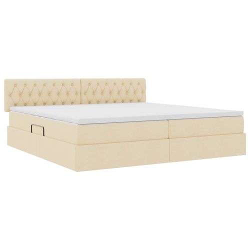 Легло с място за съхранение и матрак Кремав 200 x 200 cm