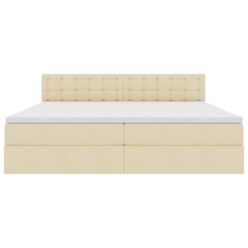 Легло с място за съхранение и матрак Кремав 200 x 200 cm