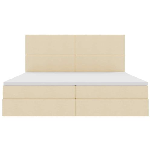 Легло с място за съхранение и матрак Кремав 200 x 200 cm
