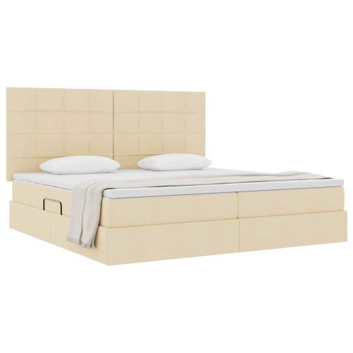 Легло с място за съхранение и матрак Кремав 200 x 200 cm