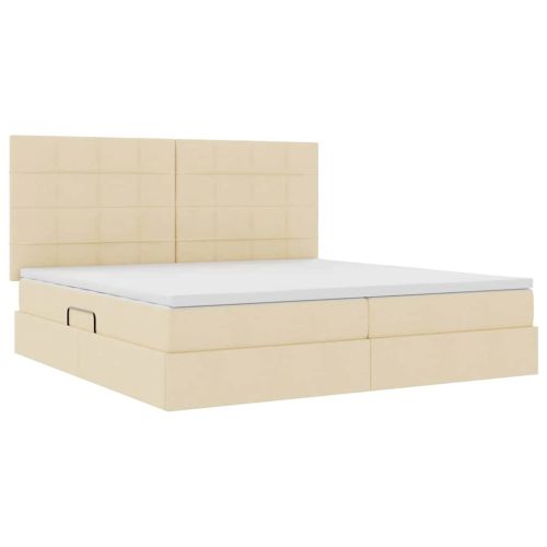 Легло с място за съхранение и матрак Кремав 200 x 200 cm