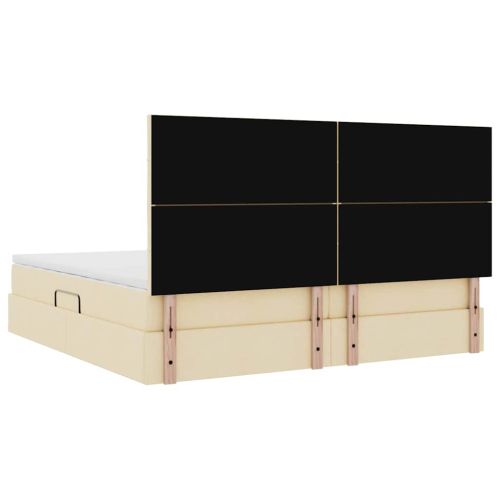 Легло с място за съхранение и матрак Кремав 200 x 200 cm
