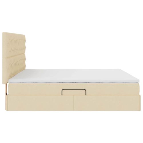 Легло с място за съхранение и матрак Кремав 200 x 200 cm