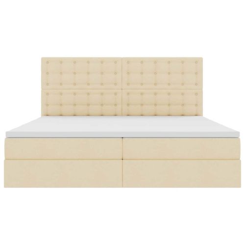 Легло с място за съхранение и матрак Кремав 200 x 200 cm