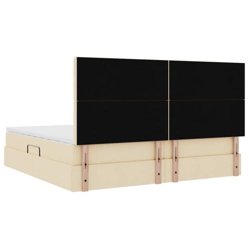 Легло с място за съхранение и матрак Кремав 200 x 200 cm