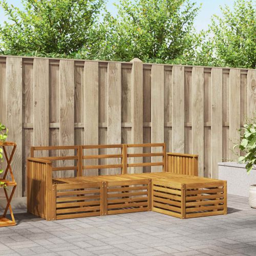 Комплекти дивани 4 pcs Естествен Солидно акациево дърво