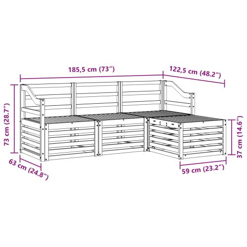 Комплекти дивани 4 pcs Естествен Солидно акациево дърво