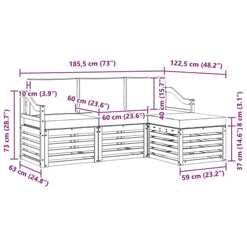 Комплекти дивани с възглавница 4 pcs Натурален и Антрацит