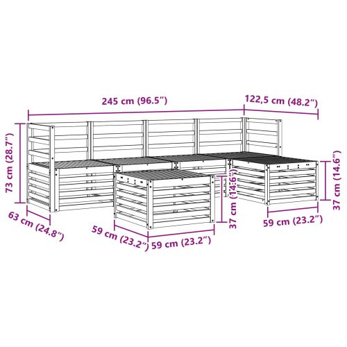 Комплекти дивани 6 pcs Естествен Солидно акациево дърво