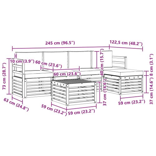 Комплекти дивани с възглавница 6 pcs Натурален и Антрацит